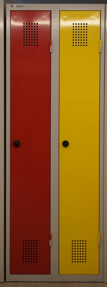 Stahlblech-Garderobenschrank mit 2 Abteilen