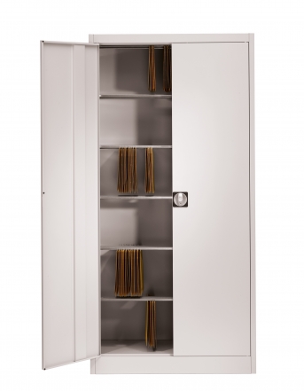 Stahlblech-Flügeltürenschrank,950 mm breit,6 Pendelschienen Elba/Leitz