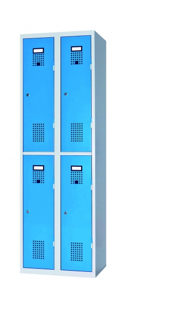 Raumspar-Doppelgarderobenschrank mit 4 Abteilen