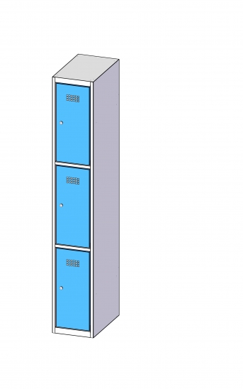 Fächerschrank / Schließfachschrank mit 3 Türen