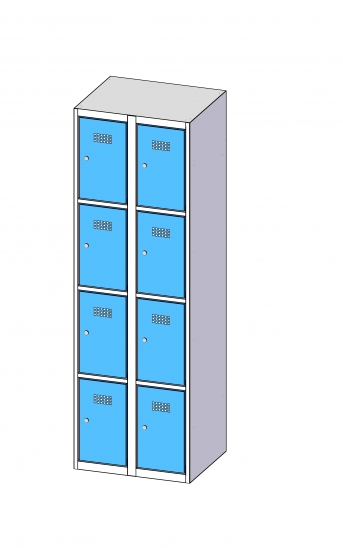 Fächerschrank / Schließfachschrank mit 2 x4  Türen