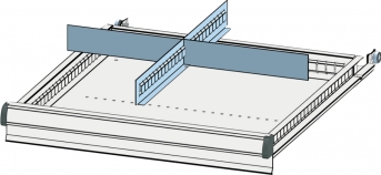 Trennwandset 4 Fächer 75  mm Schublade