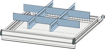 Trennwandset 9 Fächer 75 mm Schublade