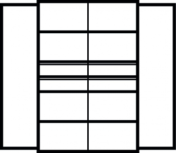Kombi-Flügeltürenschrank 1950x1200x500 mm mit 6 Böden, 4 Schubladen