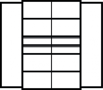 Kombi-Flügeltürenschrank 1950x1200x500 mm mit 6 Böden, 4 Schubladen