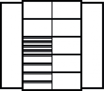 Kombi-Flügeltürenschrank 1950x1200x500 mm mit 6 Böden, 8 Schubladen