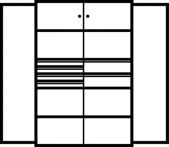 Kombi-Flügeltürenschrank 1950x1200x500 mm mit 2 Böden, 6 Schubladen, 2 Schließfachern