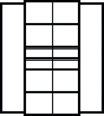 Kombi-Flügeltürenschrank 1950x950x500 mm mit 6 Böden, 4 Schubladen