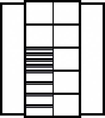 Kombi-Flügeltürenschrank 1950x950x500 mm mit 6 Böden, 8 Schubladen
