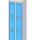 Fächerschrank / Schließfachschrank mit 2 x 3 Türen
